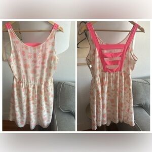 Helmut Lang Floral Pink Designer Luxury Coquette 90’s  Mini Dress Size L
